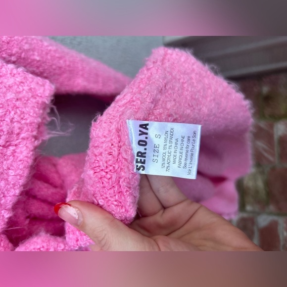SER.O.YA RUE BOUCLE CARDIGAN in Rose Bloom - Picture 5 of 10